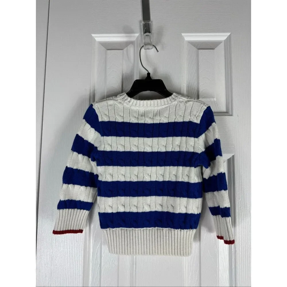 Polo Ralph Lauren Boys Striped Cable Knit Cotton Sweater Size 18m